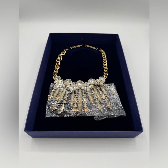 Swarovski Odyssey Collection Necklace,Matching Two Way Earrings NWT  BOX Gold - Picture 11 of 17